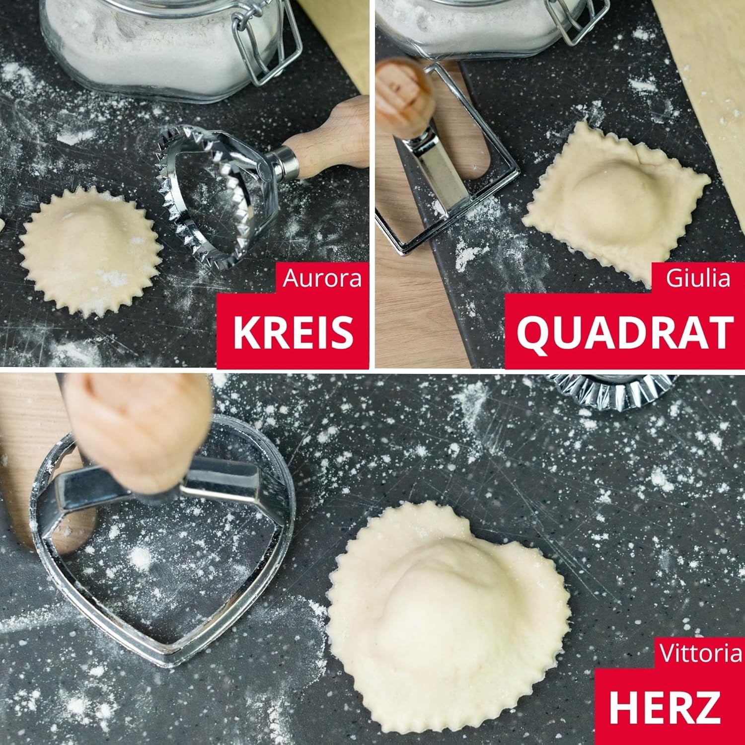 Roată de patiserie/tăietoare de ravioli Westmark Sofia – Roată de patiserie practică pentru tăierea pastelor și aluatului de casă, roată ø 39 mm – Zinc, lemn de fag