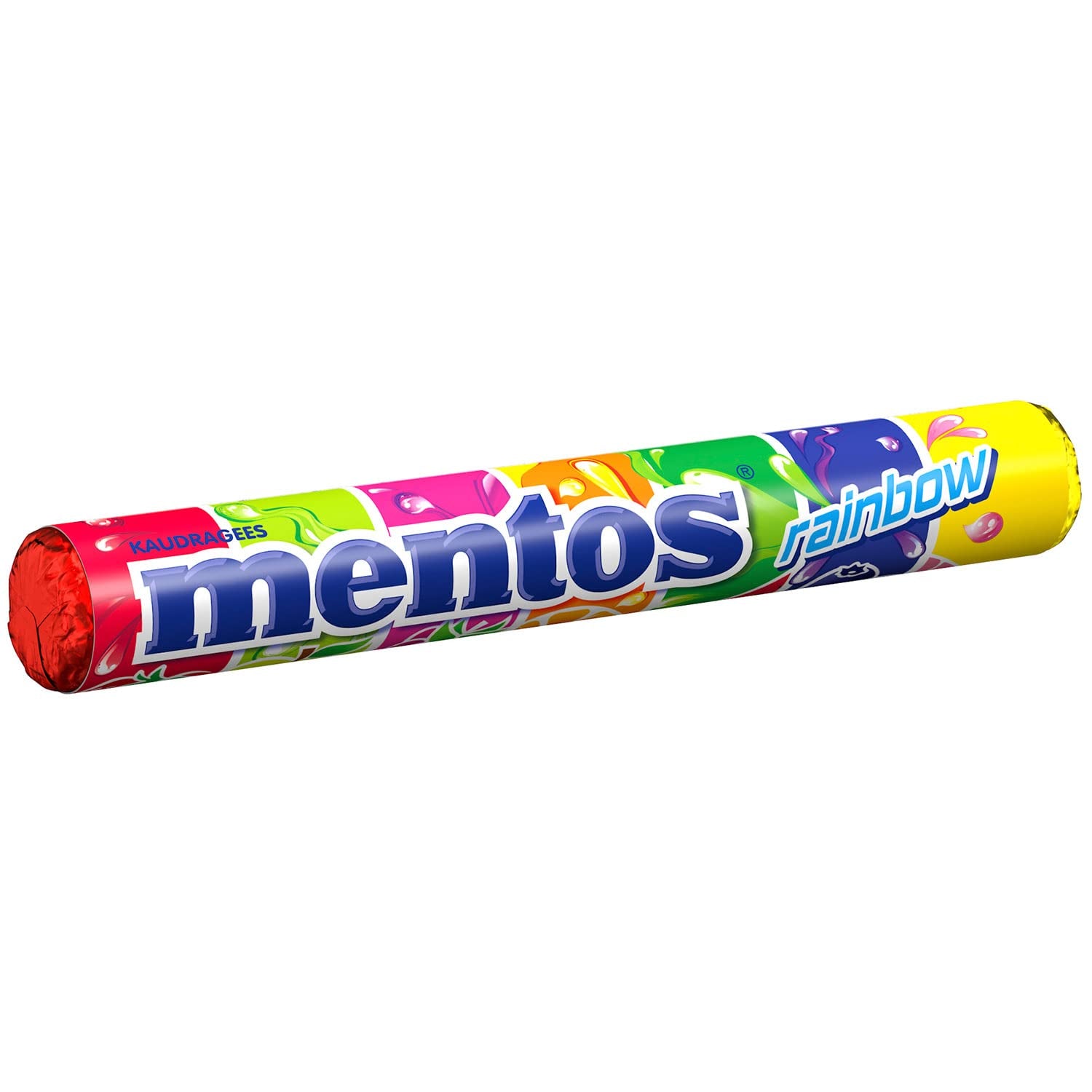Mentos Frugt Dragees Appelsin Citron Jordbær Søde søde sager med frugtsmag (3 ruller), vegansk (pakke med 3)