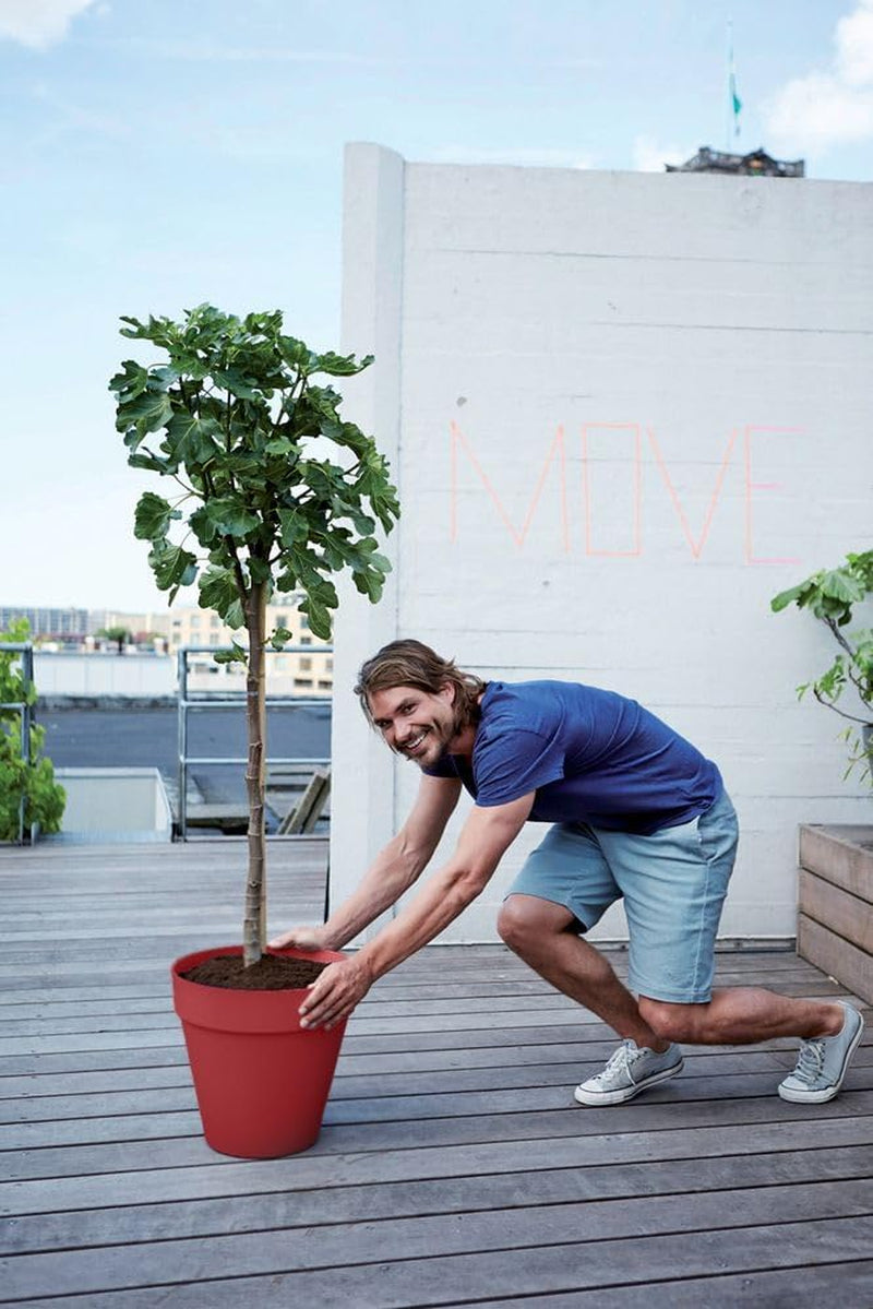 elho Loft Urban Round 30 - Ghiveci de flori pentru exterior - Plastic 100% reciclat - Ø 28,5 x H 26,0 cm - Roșu/Roșu teatru