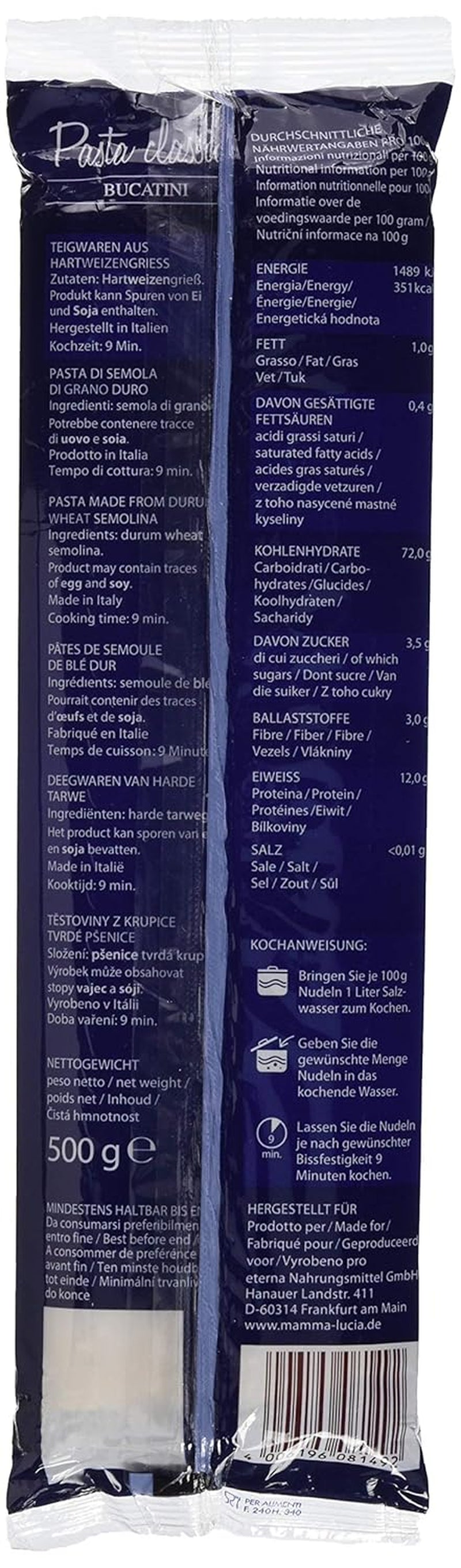 Pasta Bucatini - Makaroni, pakke med 20 stk (20 x 500 g)