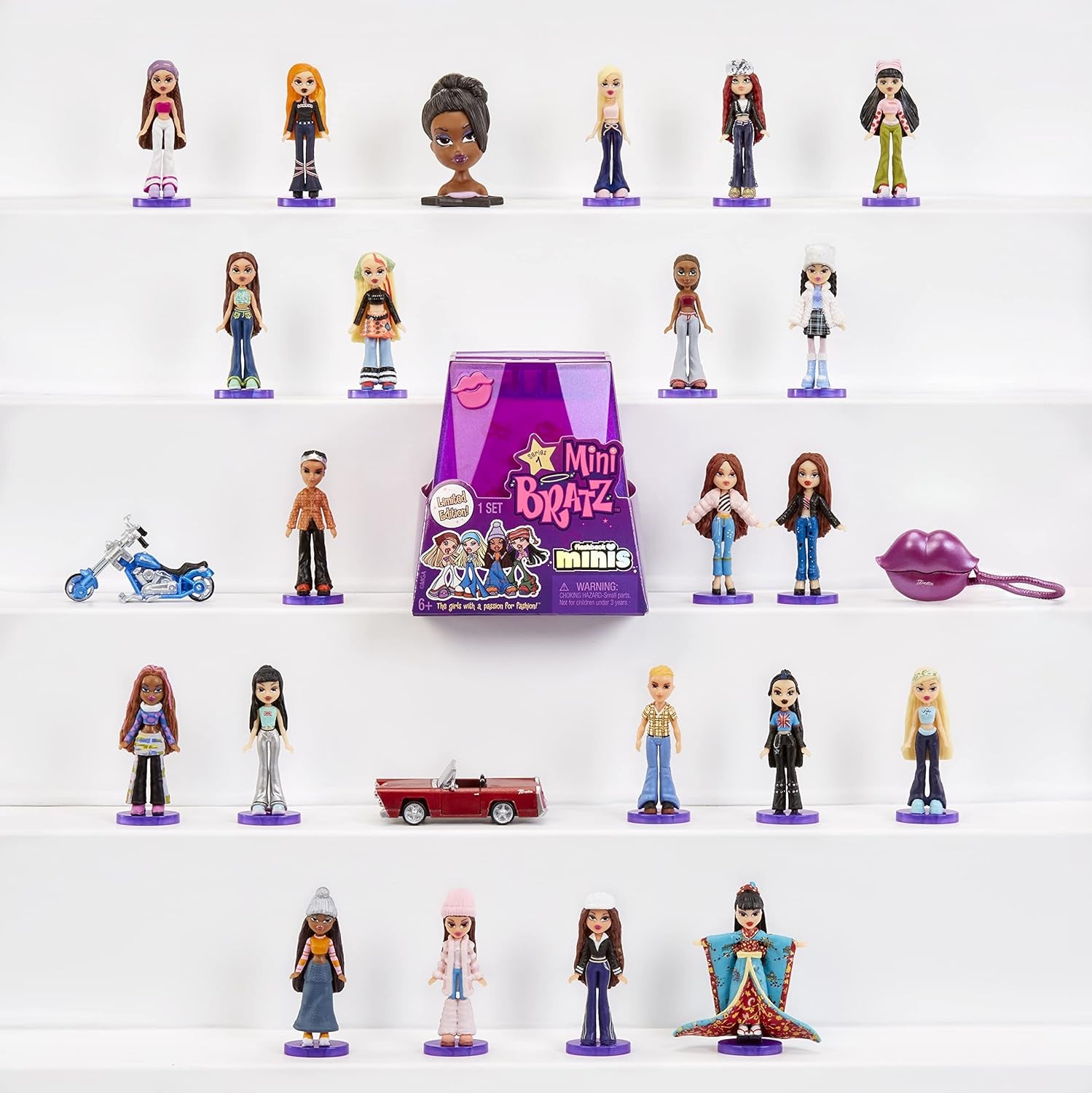 Păpuși Bratz Miniverse MGA's Y2K Nostalgia Flashback Minis Ediție Limitată - PACHET SURPRIZĂ - 2 păpuși Bratz Mini și ambalaj de prezentare - Cadou excelent pentru copii și colecționari cu vârsta de peste 6 ani