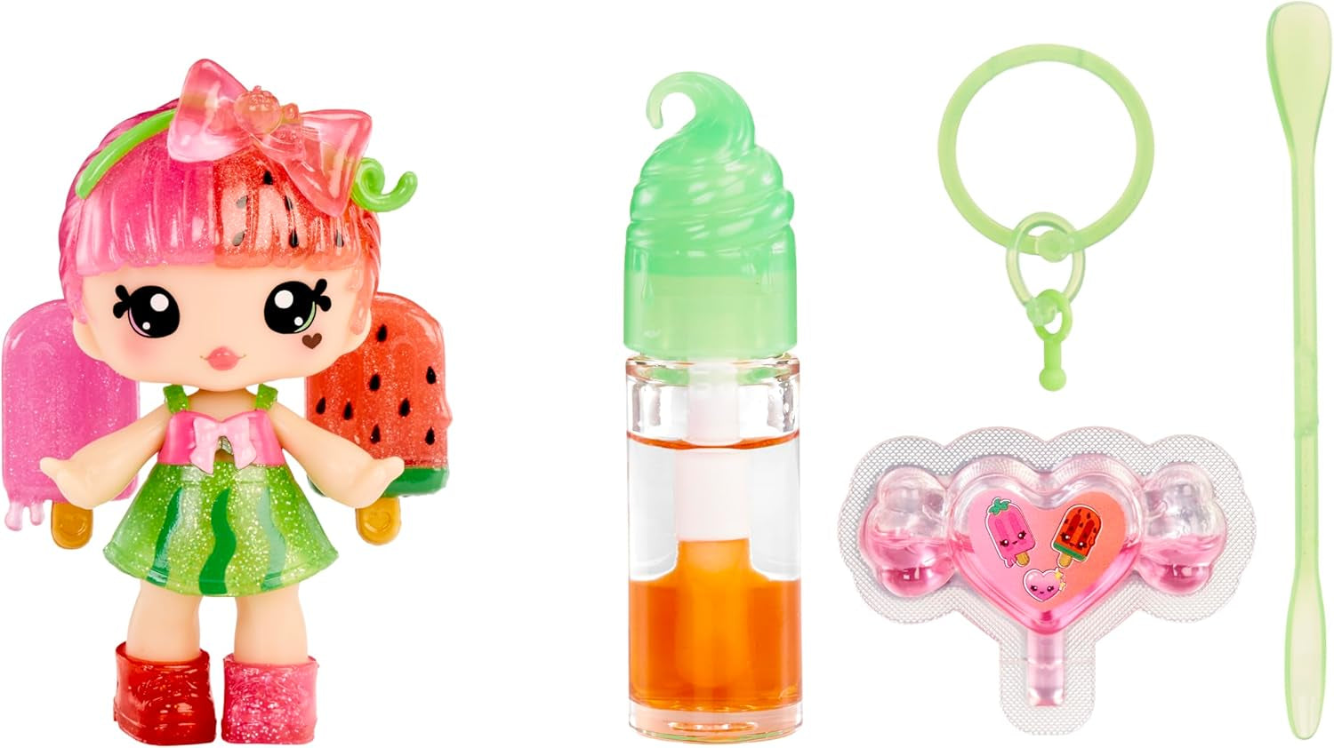 Yummiland Lip Gloss Doll - Roxie Crystal Candy - Inklusive DIY Lipgloss-Set, Geeignet für Kinder ab 4 Jahren, Rosa, Series 2