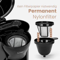 Cafetieră Clatronic® cu 1 ceașcă | Espressor perfect pentru persoane singure | Espressor cu filtru, inclusiv ceașcă ceramică | Espressor mic cu filtru, ideal pentru călătorii | KA 3356