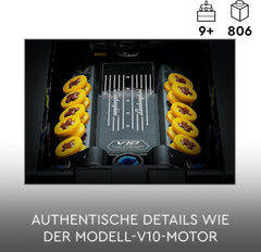 LEGO 42161 Technic Lamborghini Huracán Tecnica Legetøjsbilmodelsæt Racerbilbyggesæt til børn Drenge Piger Motorsportsfans Samling gavebyggesæt Besuche den LEGO-Store