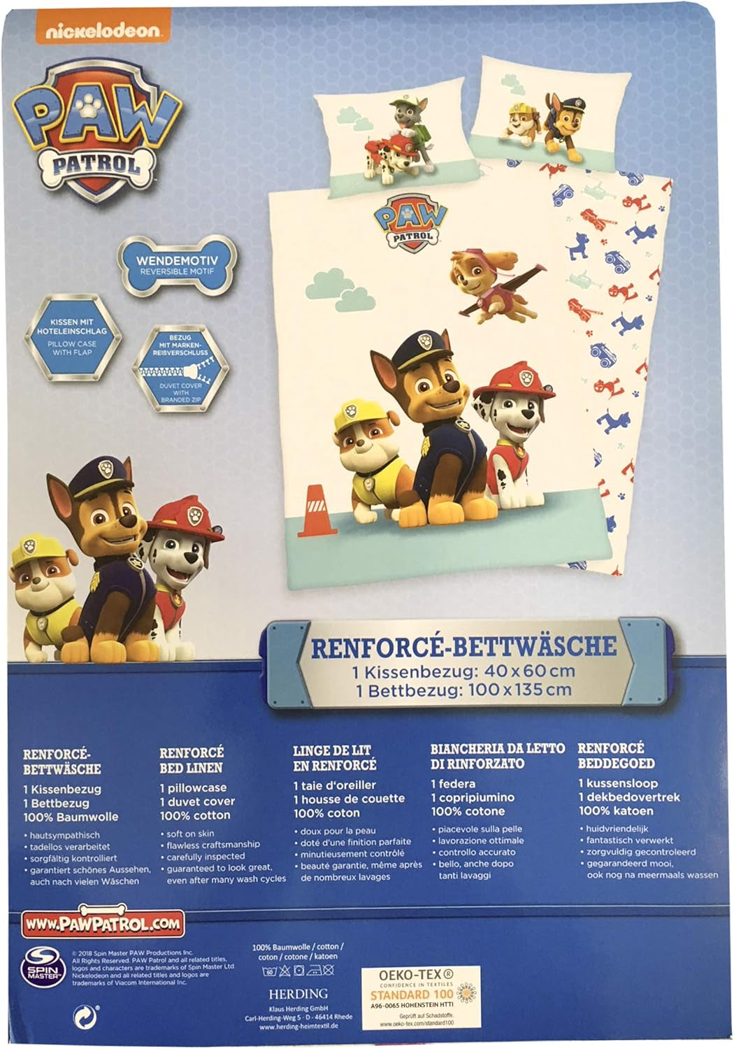 PAW Patrol børnesengesæt, vendbart Sengetøj - børne Naty Shop