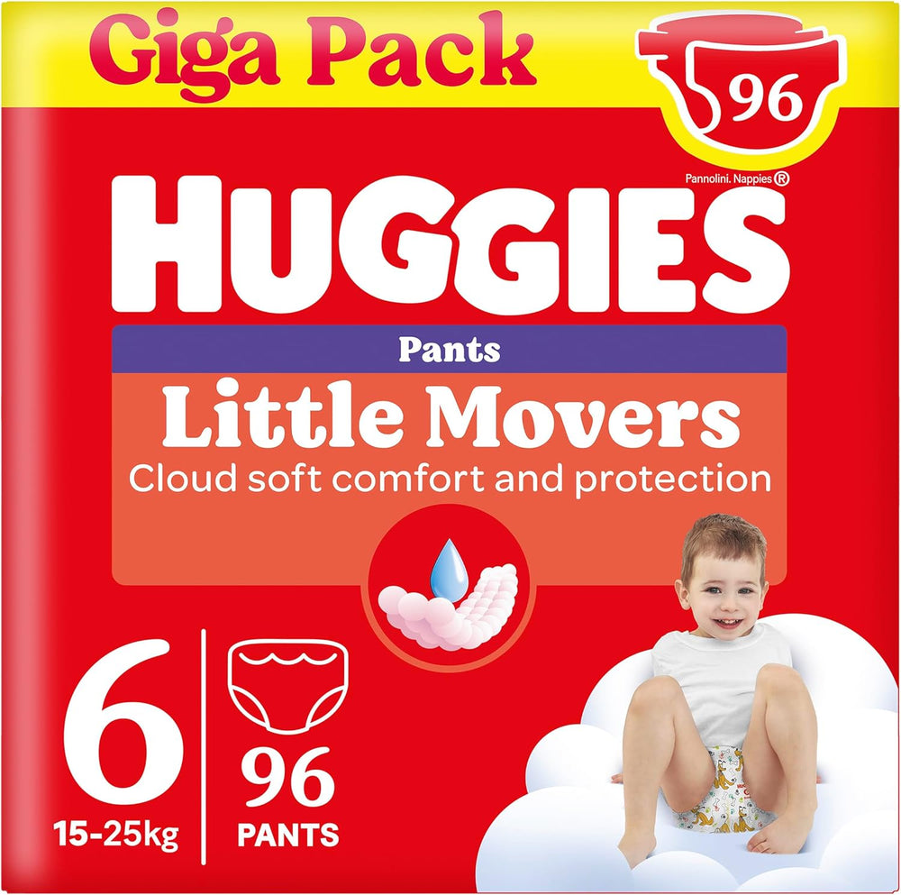 Huggies Little Movers Disney-bukser, størrelse 6, 96 antal (2 x 48), månedlig æske