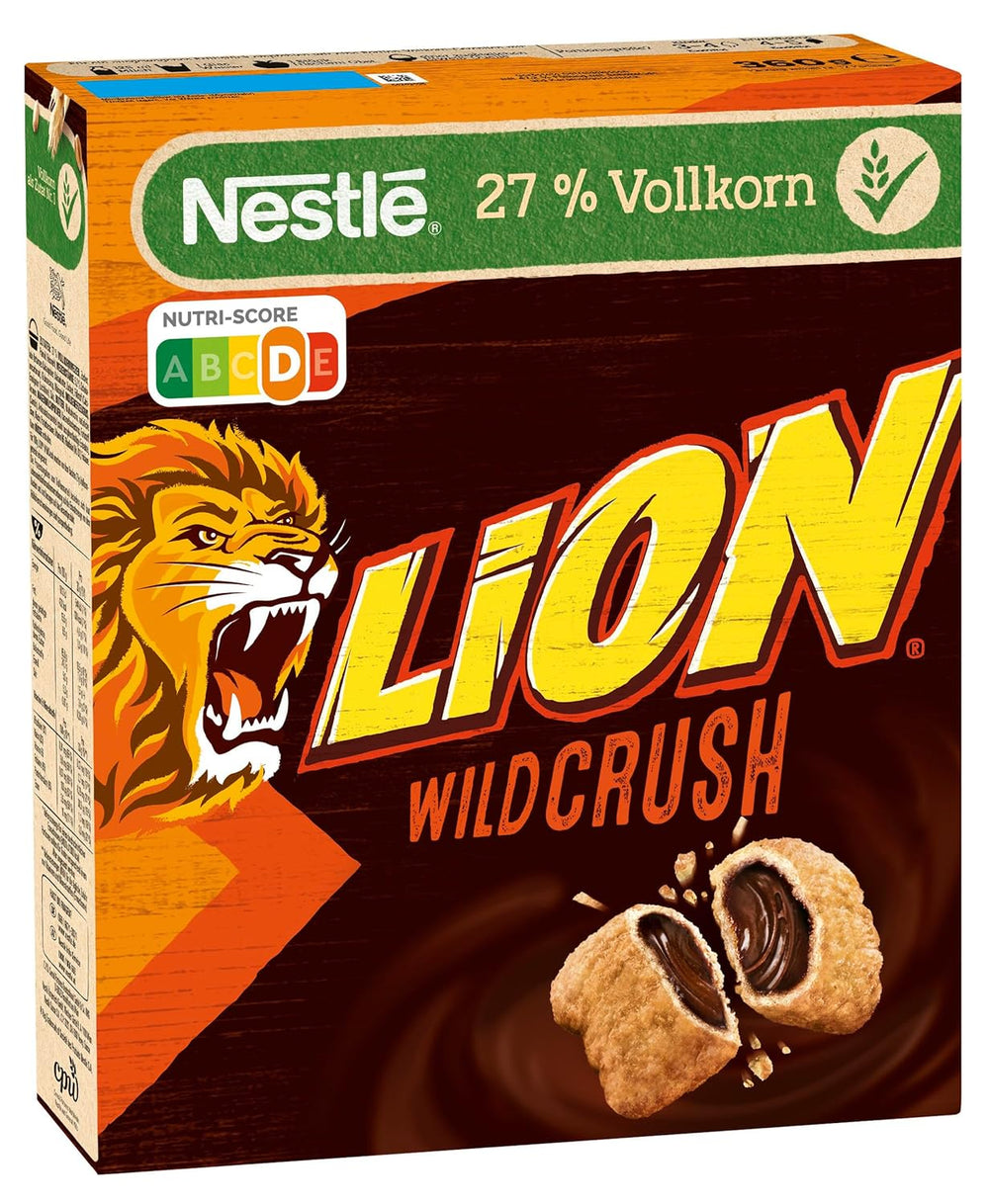 Nestlé LION WildCrush Chokolade Karamel morgenmadsprodukter 8-pak (8 x 360 g)