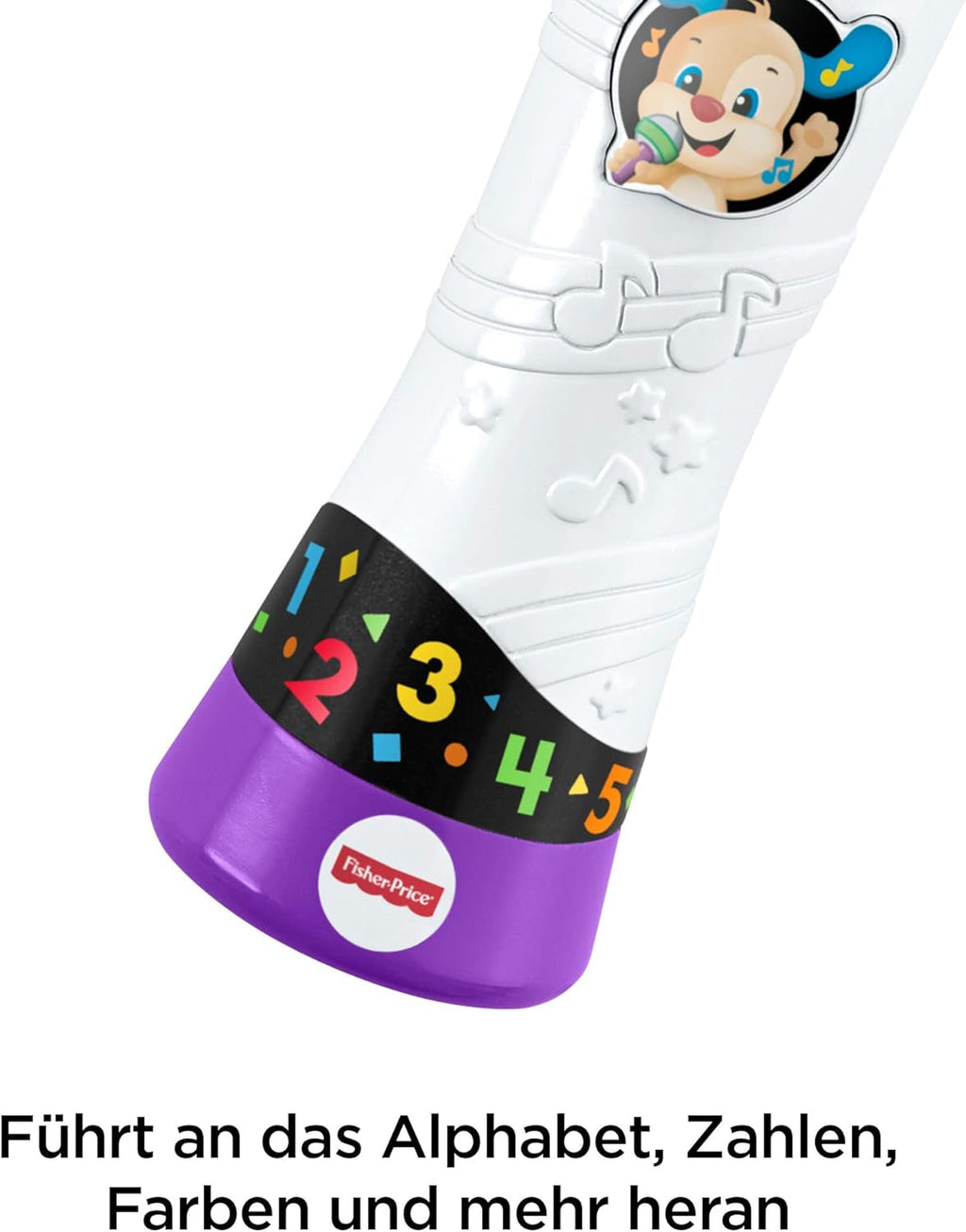 Fisher-Price FBP32 Microfon distractiv de învățare jucărie de învățare pentru litere numere culori și propoziții cu funcție de înregistrare, de la 18 luni vorbitor de germană Jucarii Bebe Naty Shop