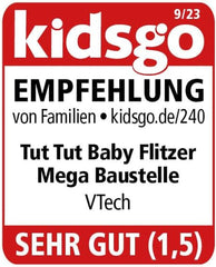 VTech TUT TUT Baby Flitzer - Mega șantier de construcții - Set de joacă interactiv cu elemente în mișcare, melodii și cântece și camion basculant TUT TUT Baby Flitzer - Pentru copii cu vârsta între 1 și 5 ani Jucarii Bebe Naty Shop