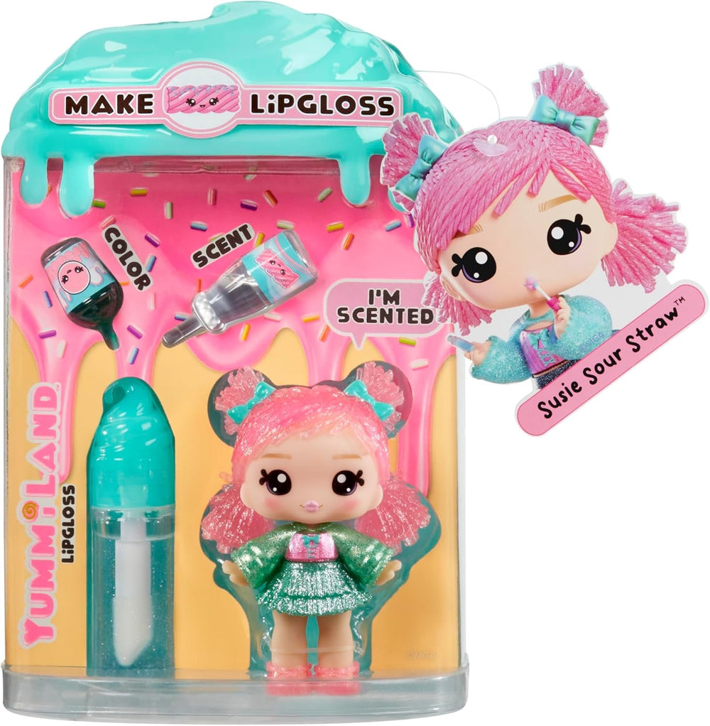 Yummiland Lip Gloss Doll - Roxie Crystal Candy - Inklusive DIY Lipgloss-Set, Geeignet für Kinder ab 4 Jahren, Rosa, Series 2