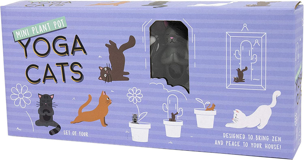 Gift Republic Mini Ghiveci de Flori Pisici Yoga, Multicolor, 1