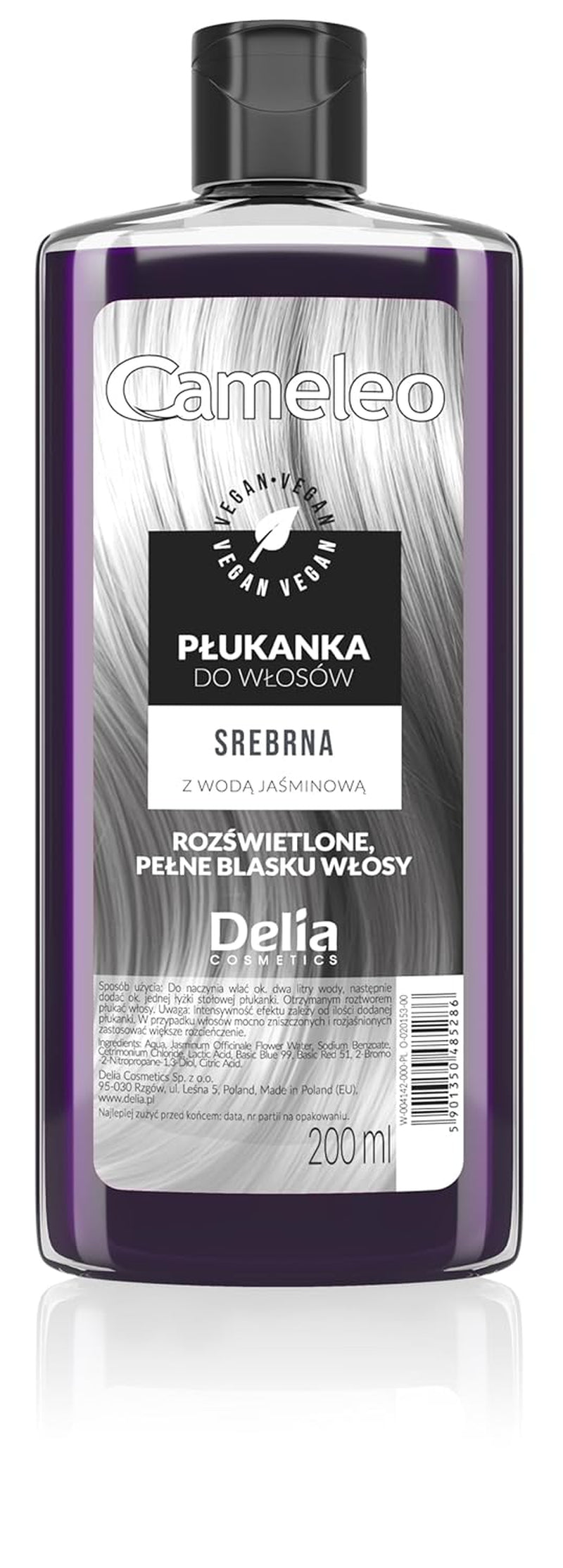 Cameleo - Tonic pentru păr roz cu apă de trandafiri, fără nuanță galbenă, culoare semipermanentă pentru păr - pentru păr blond și gri - culoare și îngrijire - fără parabeni | 200 ml Vopsea pentru par Naty Shop Versiune nouă - Silver 200 Ml (1 pachet)