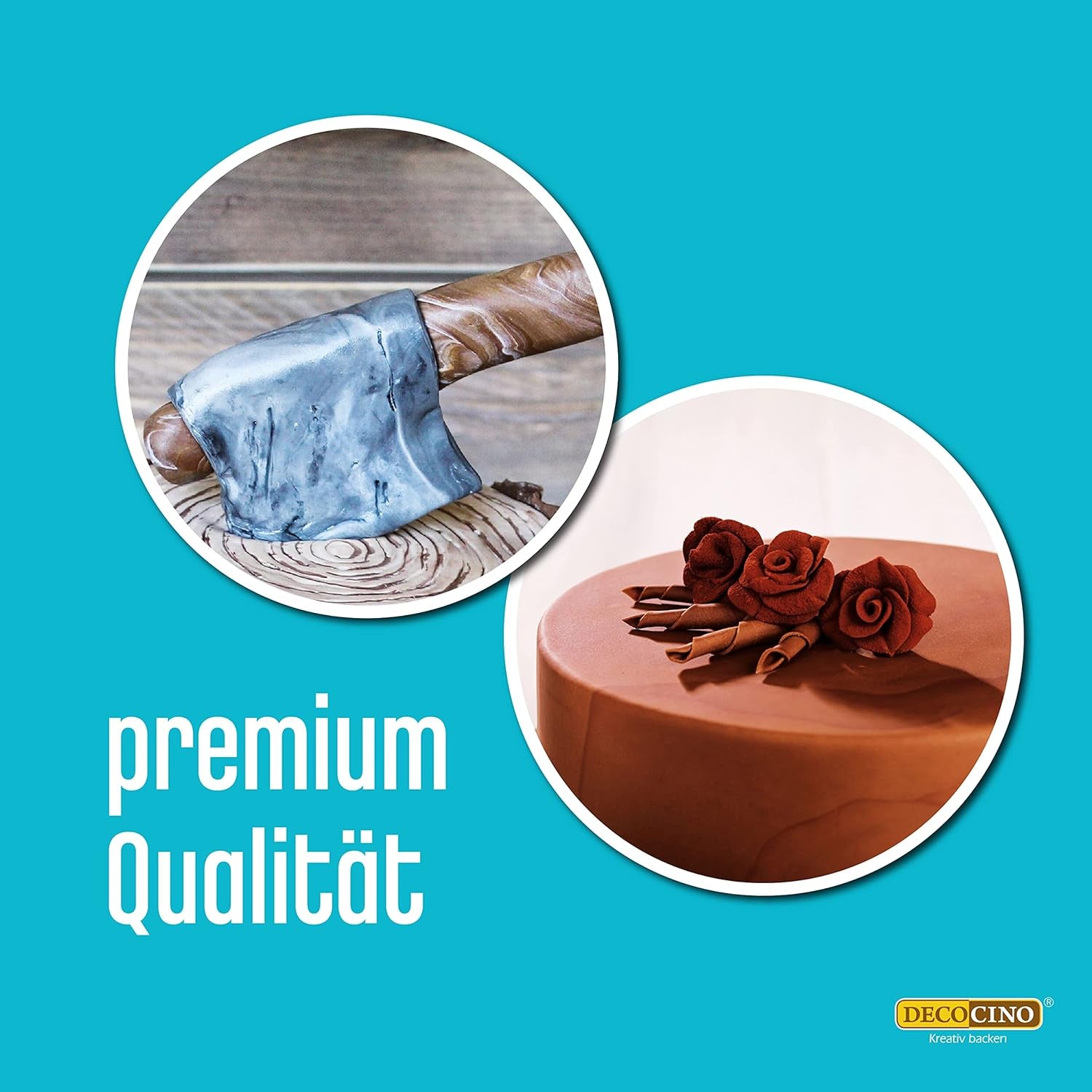 DECOCINO Fondant Schoko – 250 G – Ideel til Verzieren Von Kuchen, Torten, Cupcakes – Palmölfrei & Veganske glasurer og Decor Naty Shop