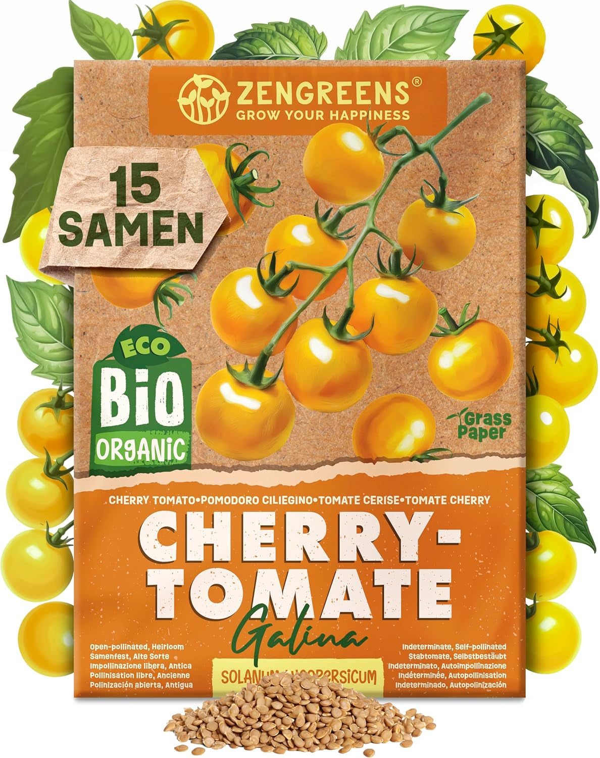 Økologiske tomatfrø i et sæt med 10 - 10 tomatfrø til nem dyrkning i haven, balkonen eller højbedet - Plantefrø - Frøplanter