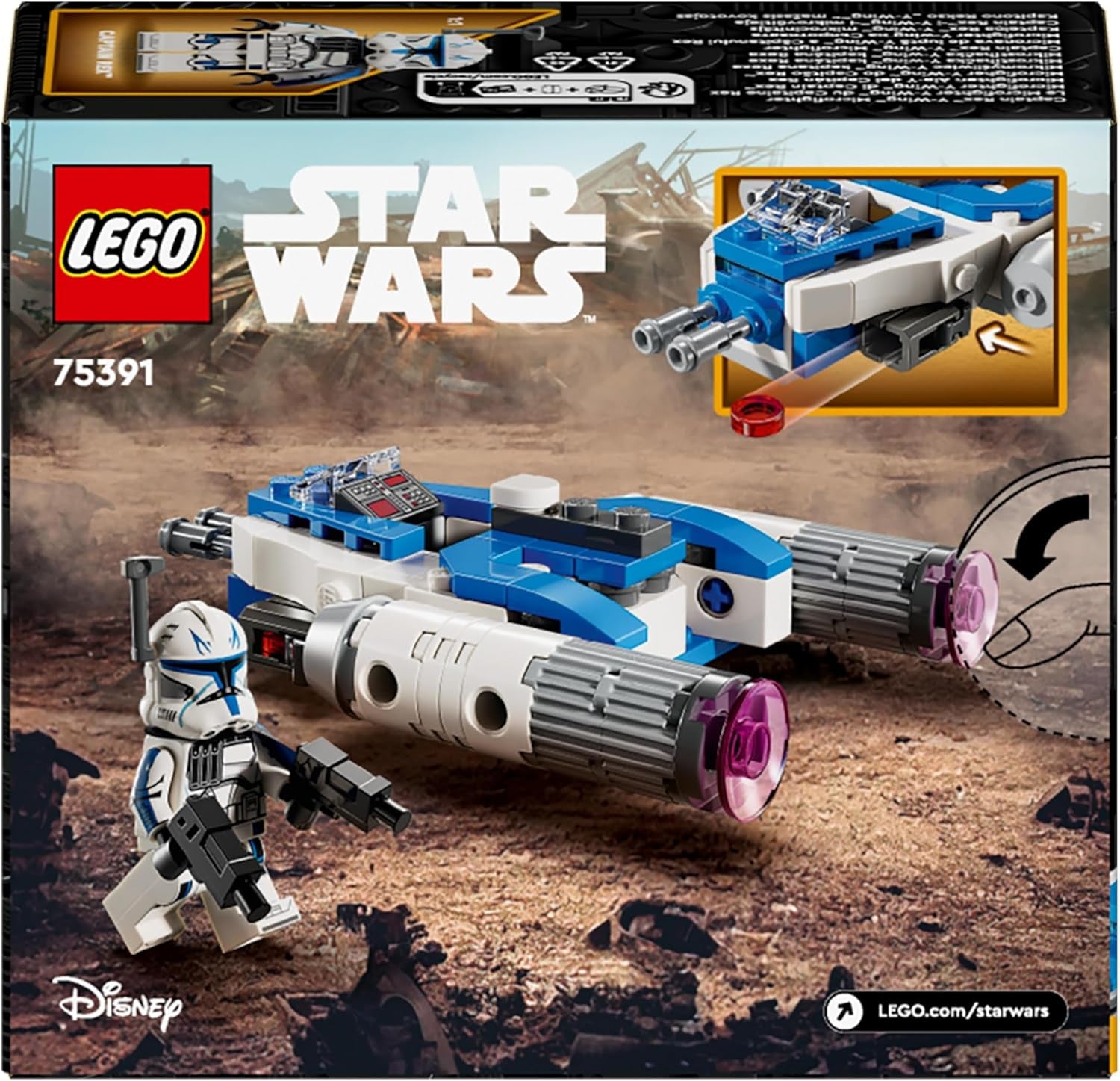 LEGO Star Wars Kaptajn Rex Y-Wing Microfighter Byggeklodser Samleobjekt Rumskib gaveidé til drenge og piger i alderen 6+ 75391 Byggesæt Besuche den LEGO-Store