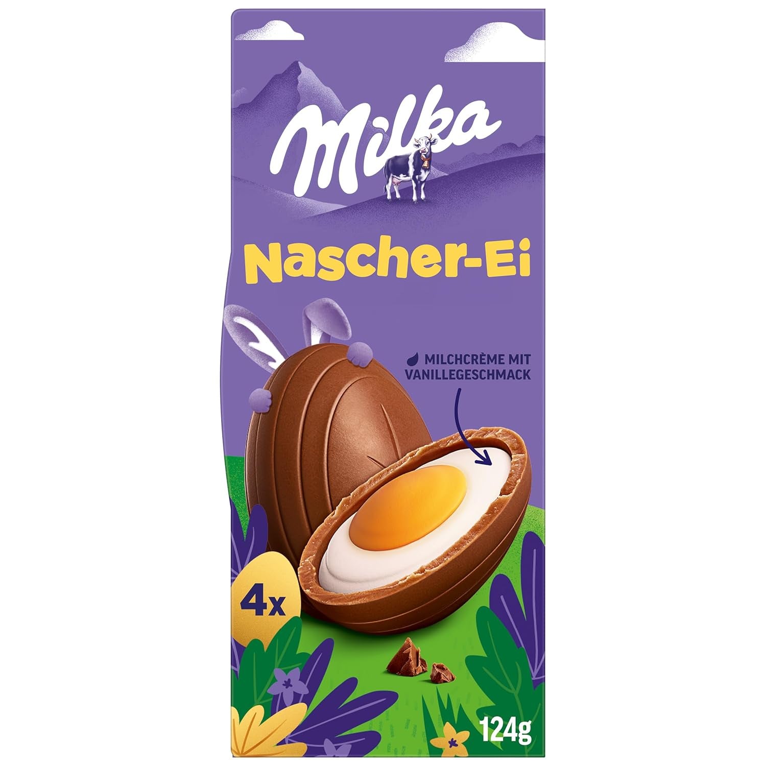 Milka Sweet Egg – påskechokolade fyldt med vaniljecreme, spejlæg look – 124g