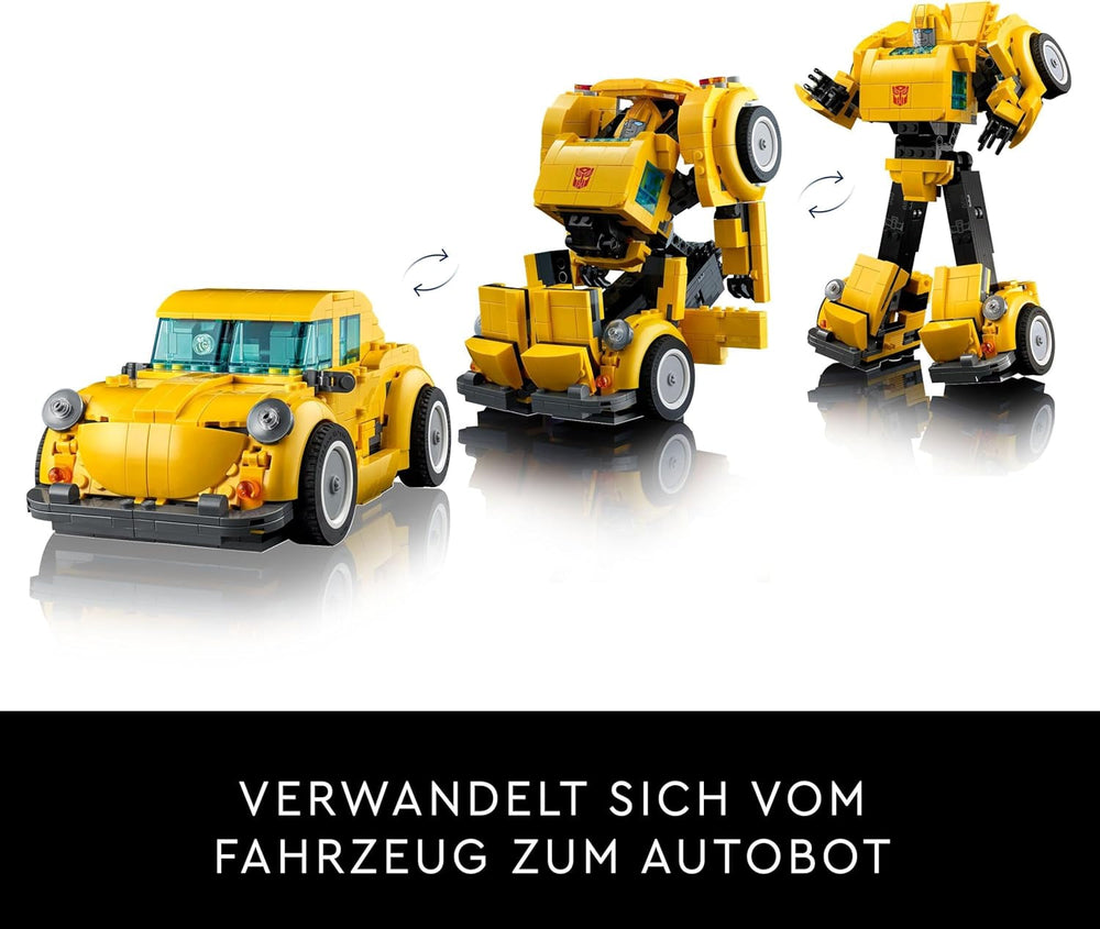 LEGO Icons Transformers Bumblebee, voksen samleobjekt robot actionfigur, filmbyggesæt til science fiction fans, kan forvandles til en bil, eventyrlegetøj 10338 byggesæt Besuche den LEGO-Store