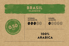 Café Royal Crema Classico Brasil – boabe de cafea 100% Arabica, echilibrate și aromate, prăjire medie, tărie 3/5, Fairtrade, 500g boabe întregi (pachet de 2)