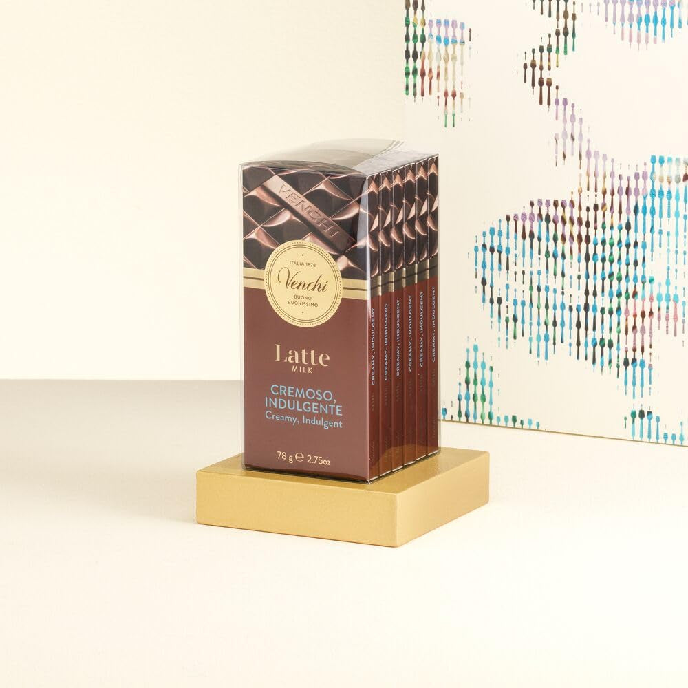 Venchi - Sæt med 6 forskellige mælkechokoladebarer, 468 g - Glutenfri - Gaveidé