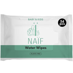 Naïf plastfri babyservietter 54 stykker (1 pakke x 54 stykker) - til babys bund, krop og ansigt - naturlige ingredienser