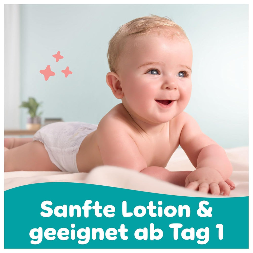 Pampers Sensitive Wet Wipes, 6 pakker á 80 servietter = 480 servietter, uparfumerede, til skånsom, skånsom rengøring