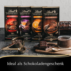 Lindt mørk chokolademousse med chili og kirsebær | Bar 150g | Med 70% kakaoindhold og mørk chokolademoussefyld og kirsebær chili | Chokoladebar | Mørk chokolade