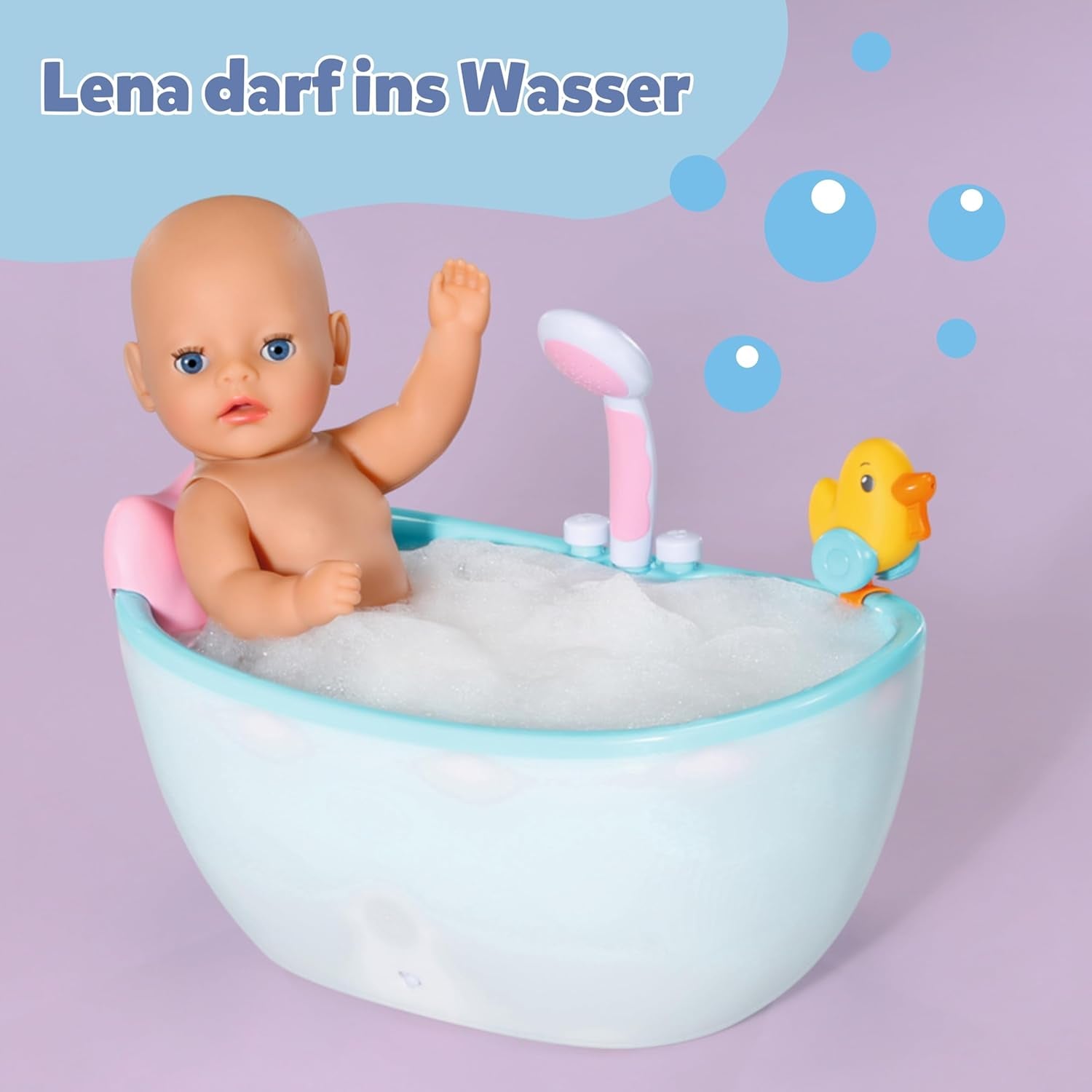 Păpușă bebelușă Baby Born Lena (Fetiță) - 36 cm - 7 funcții, inclusiv accesorii și saltea - Funcționează complet fără baterii - Potrivită pentru copii mici de la 1 an
