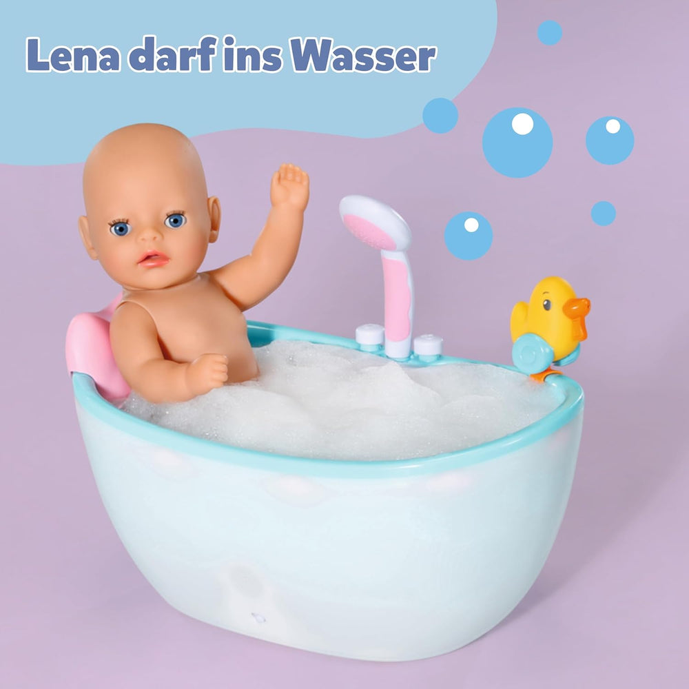 Păpușă bebelușă Baby Born Lena (Fetiță) - 36 cm - 7 funcții, inclusiv accesorii și saltea - Funcționează complet fără baterii - Potrivită pentru copii mici de la 1 an