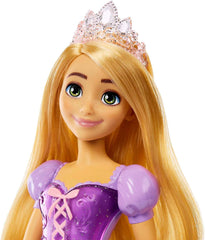 Mattel Disney Princess Rapunzel dukke, Langt styling hår, Mobil, Aftagelige sko og diadem, Disney gaver, Legetøj fra 3 år, HLW03 Naty Shop Dolls