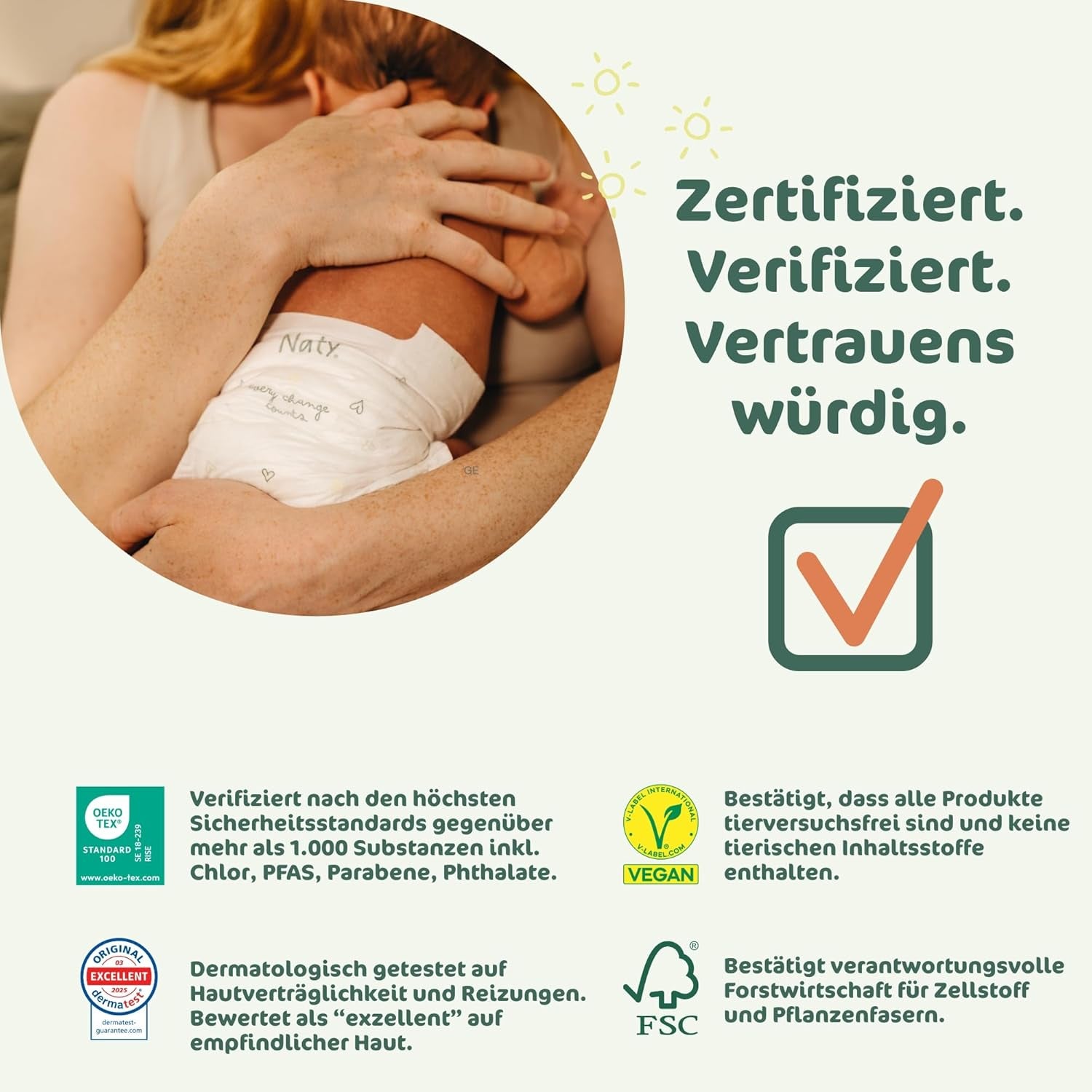 Naty FreeMovers Babybleer | Certificeret hudvenlige blebetræk | Blød og duftfri | Absorberende og lækagesikker | Dermatologisk testet størrelse 5 (12–18 kg) | 80 stk