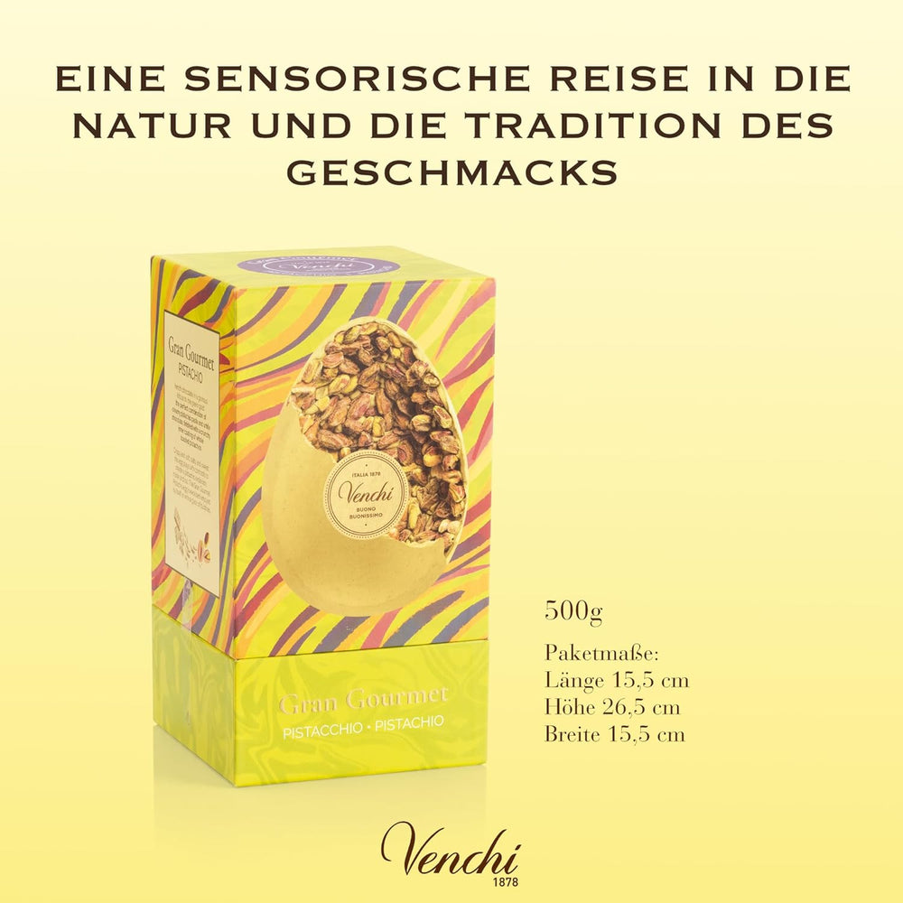 Venchi - Chokoladeæg, pistacie smag, med hel pistacie, med overraskelse, glutenfri, 500g, påskekollektion, gaveidé