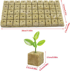 50 stk Mineraluldsdyrkningsmåtte, Mineraluldsterning, Mineraluldsisolering, Mineraluldsdyrkningsmåtte med saks og handsker til jordfri dyrkning, hydroponi og transplantation