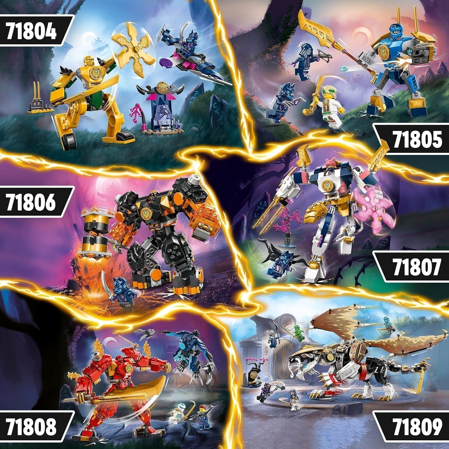 LEGO NINJAGO Jay Battle Mech, ninja legetøj til børn med figurer, inklusive Jay minifigur med mini katana, actionfigurer og mech, lille gave til kreative drenge og piger fra 6 år 71805 Byggesæt Besuche den LEGO-Store