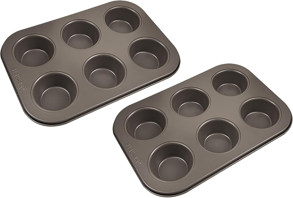 BERGNER BAKING LOVERS - Sæt Von 2 X 6 Kop Muffinformen - Kohlenstoffstahl Mit Ilag Essential, PFOA Frei, Leicht Zu Reinigen Forme og plader til bagning Naty Shop 26,5 Cm | 18,5 cm | 3 cm