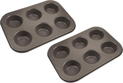 BERGNER BAKING LOVERS - Sæt Von 2 X 6 Kop Muffinformen - Kohlenstoffstahl Mit Ilag Essential, PFOA Frei, Leicht Zu Reinigen Forme og plader til bagning Naty Shop 26,5 Cm | 18,5 cm | 3 cm