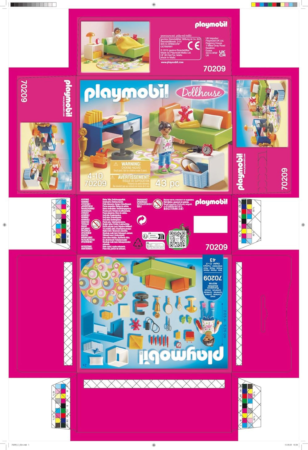 PLAYMOBIL dukkehus 70209 Ungdomsværelse med pigefigur og tilbehør, fra 4 år Dukkehuse Naty Shop