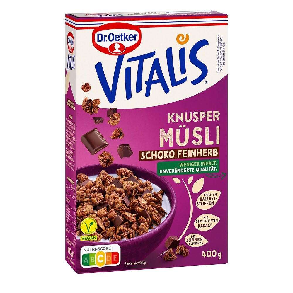 Dr. Oetker Vitalis Crunchy Honeys: Honey Crunchy Müsli til morgenmad og snacks, 5 stk. (5 x 600 g)