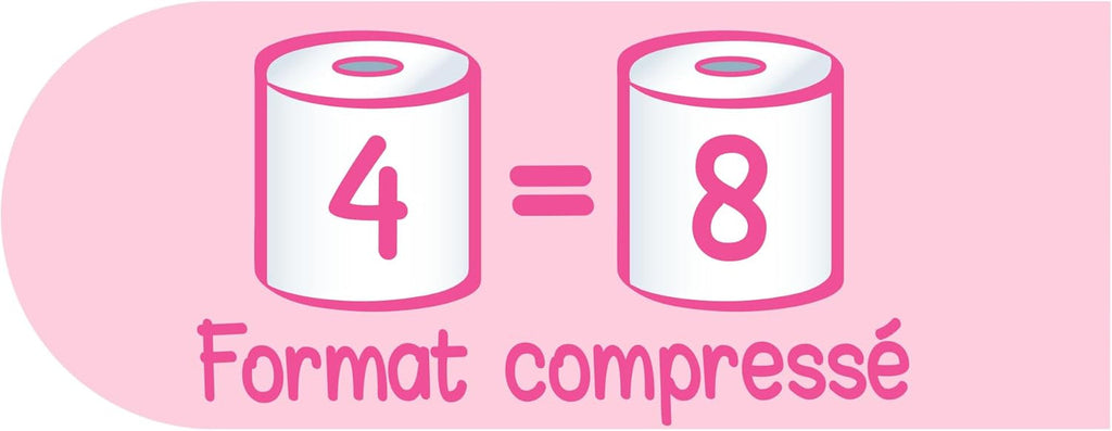 - Hârtie igienică 3 straturi - 3 straturi - hipoalergenică (certificată Dermatest) și ecologică (certificată Fsc) - 4 role comprimate = 8