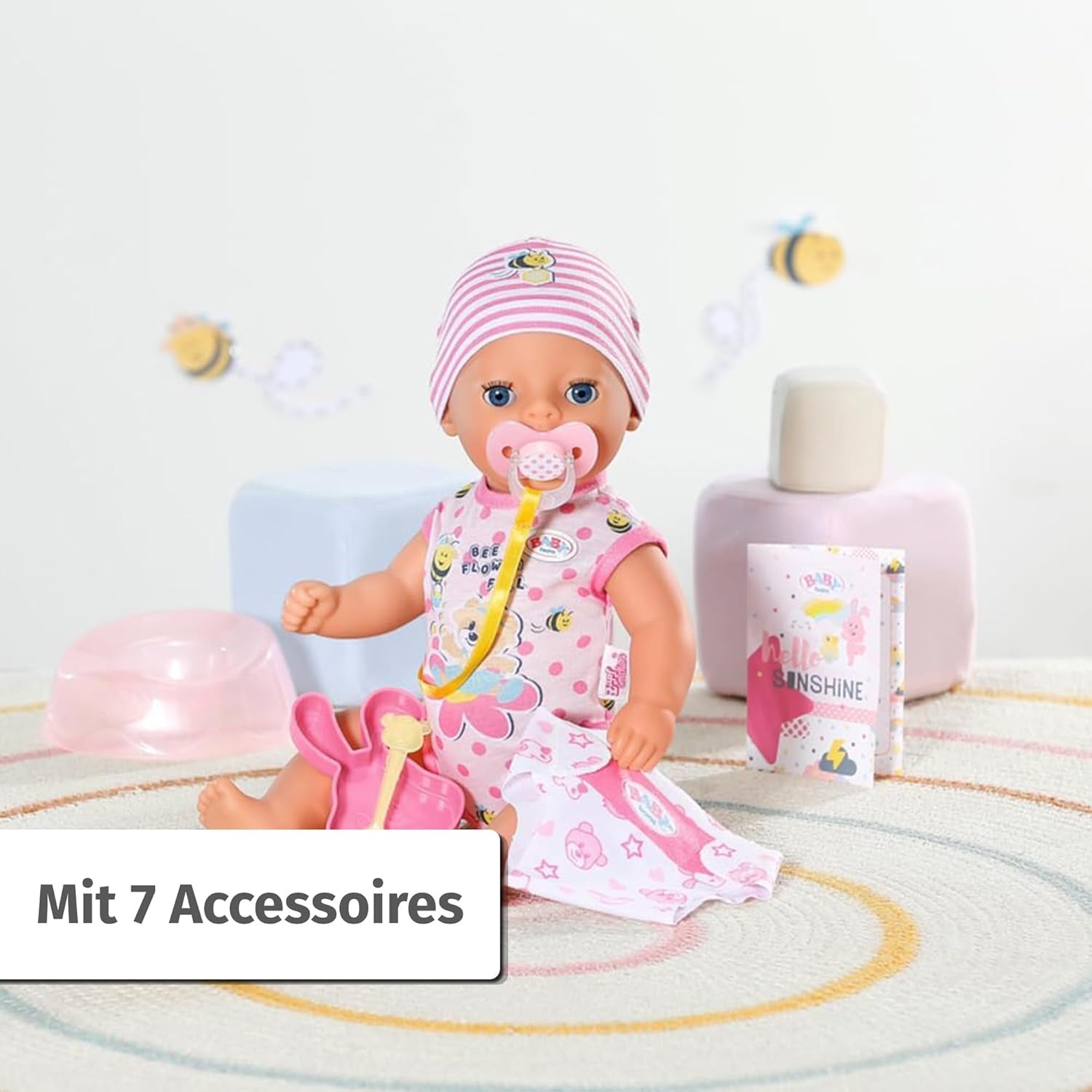 BABY Born Lena (Little Baby Girl) 36Cm, păpușă cu 7 funcții pentru copii de la 1 an, funcționează fără baterie, păpușă mare de 36 cm Papusi Naty Shop