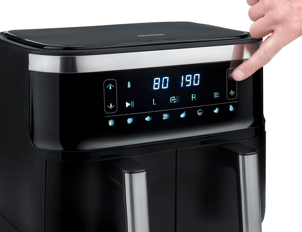 SEVERIN Friteuză cu aer cald dublă cu cameră de gătit de 2 X 3,8 L, 8 programe automate Electrocasnice Naty Shop