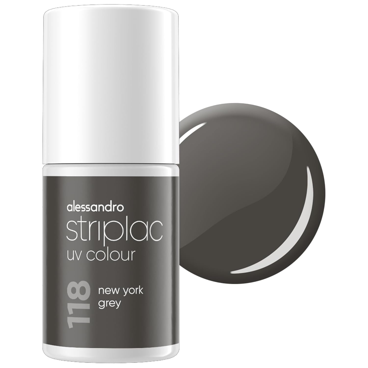 UV-neglelak alessandro Striplac Midnight Black – Delikat og langtidsholdbar – Nem fjernelse takket være peel-off fjernelsesteknologi – Vegansk og grusomhedsfri – 8 ml