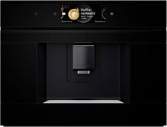 Bosch CTL7181B0, Espressor automat încorporat inteligent Seria 8, 45,5 x 59,4 cm, Ecran tactil TFT, Râșniță cu acționare ceramică foarte silențioasă, Funcție de autocurățare AutoMilk Clean, Rezervor de apă de 2,4 l, Negru
