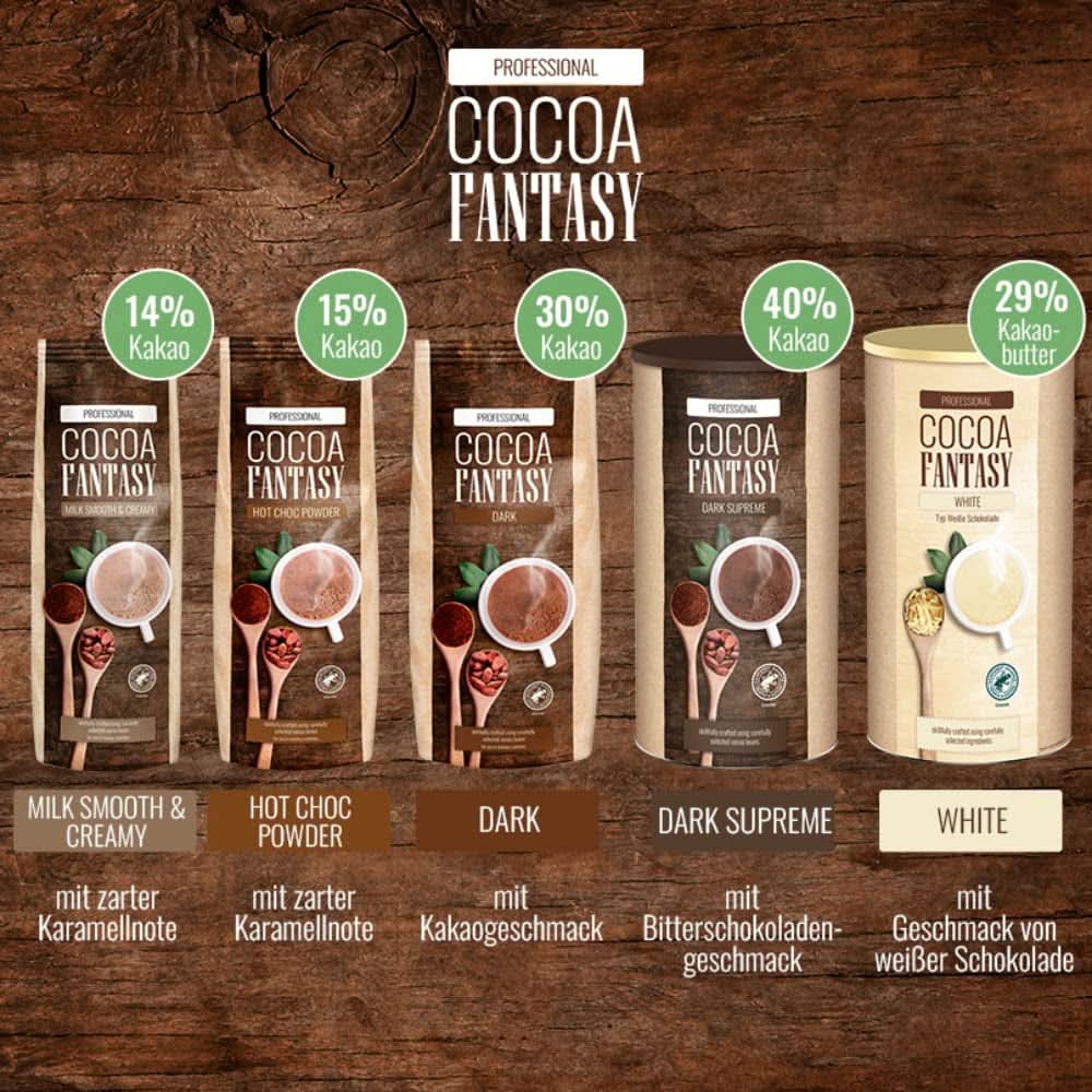 Cocoa Fantasy Hot Choc Powder, 1 kg kakaopulver til varm chokolade, 15% kakaoindhold Naty Shop
