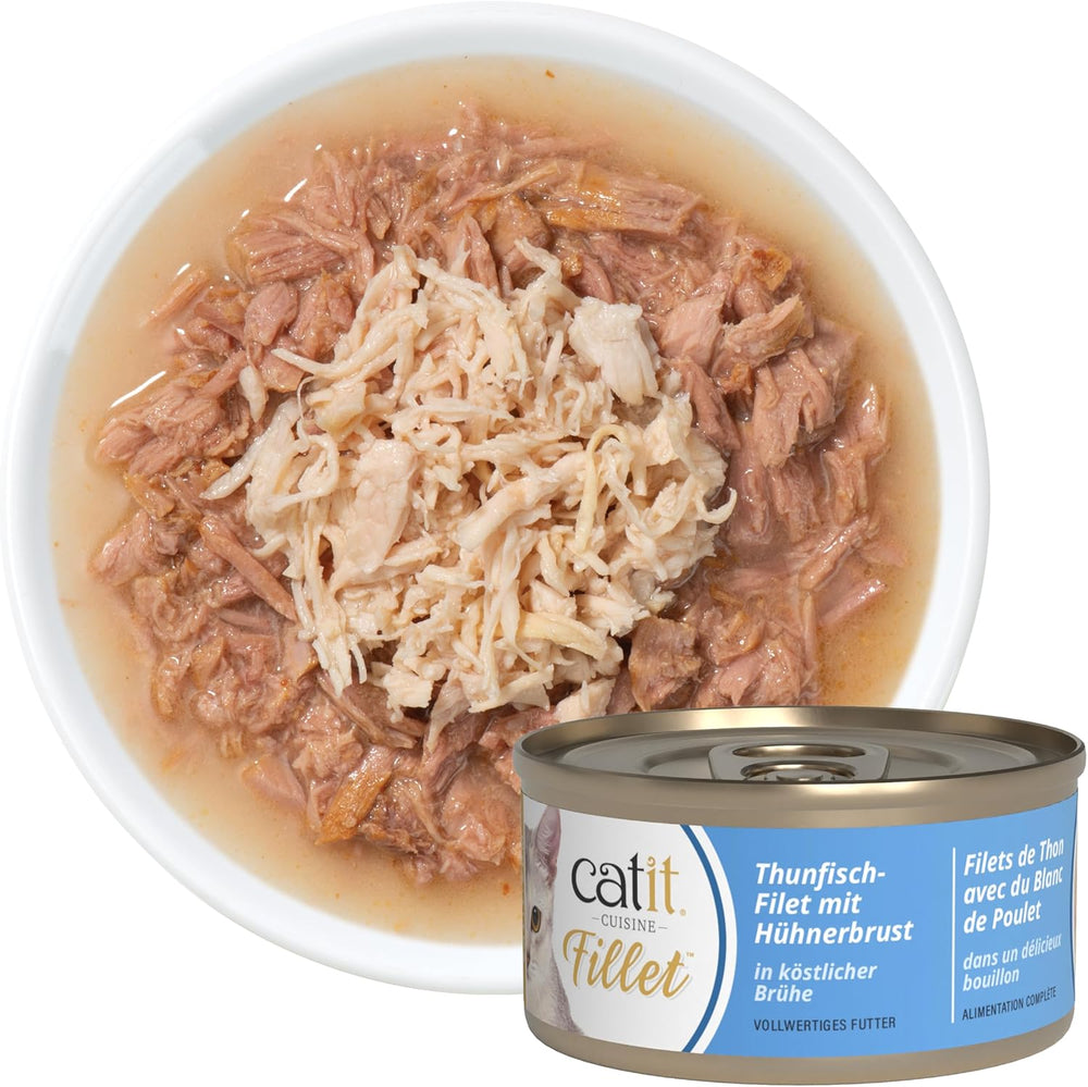 Catit Cuisine - Thunfisch-Filet mit Hühnerbrust in köstlicher Brühe, 75g