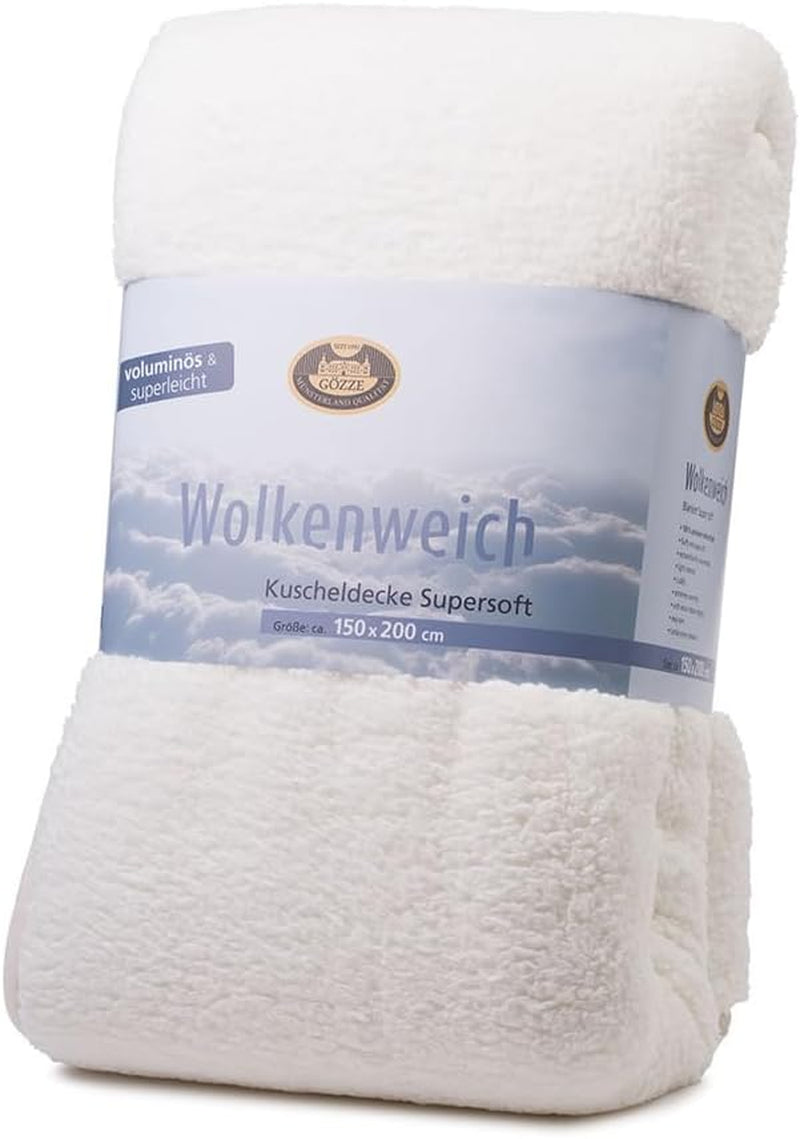 Gözze - Sky blødt kæletæppe, imiteret fåreskind, 100% polyester (mikrofiber), 150 X 200 Cm - Kamel dyner og dyner Naty Shop Hvid uld