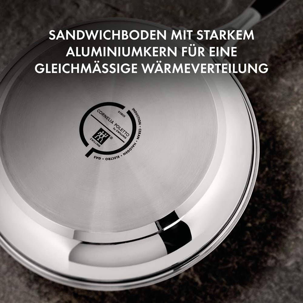 Pander ZWILLING CORNELIA POLETTO, med non-stick belægning i 4 lag med diamantpartikler, rustfrit stål 18/10, til alle typer kogeplader, inklusive induktion Gryder og pander Naty Shop
