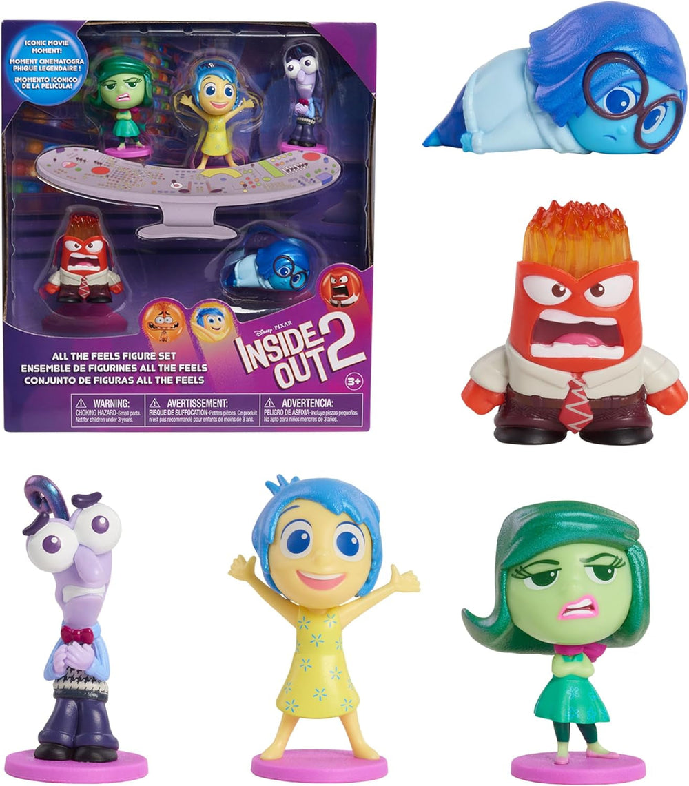 Just Play Disney și Pixar Inside Out 2 Minifigurine de colecționat, figuri de la 2,5 cm la 6,4 cm înălțime, jucării pentru copii de la 3 ani în sus Action figures Naty Shop Set de figurine All The Feels