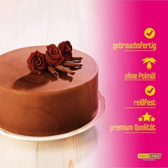 DECOCINO Fondant Schoko – 250 G – Ideel til Verzieren Von Kuchen, Torten, Cupcakes – Palmölfrei & Veganske glasurer og Decor Naty Shop