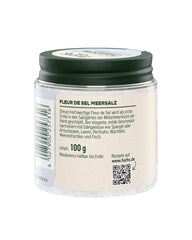 Fuchs Gewürze - Fleur de Sel | Ædelt toppingsalt til asparges, skaldyr og fisk | Meersalz i premium kvalitet 100 g im wiederverschließbaren Gewürzglas