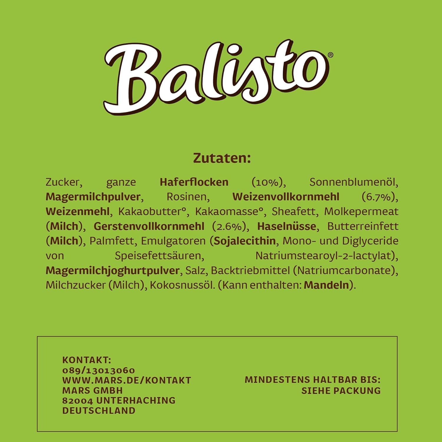 BALISTO® Multipack müsli, korn og rosiner, 8x18,5 g
